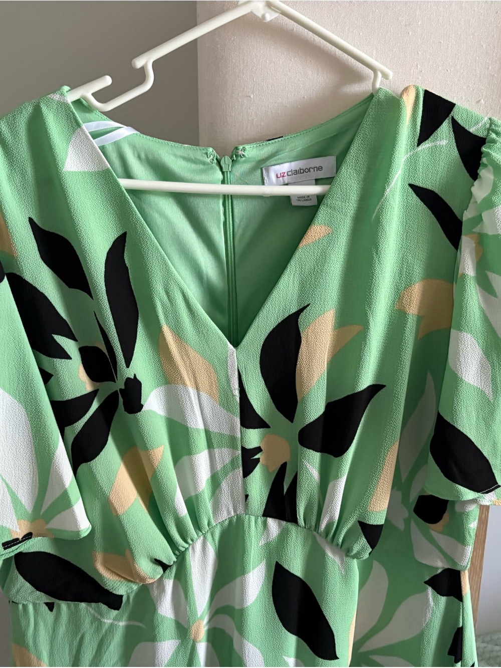 Liz Claiborne Mint Green Floral Midi Dress - Picture 3 of 4